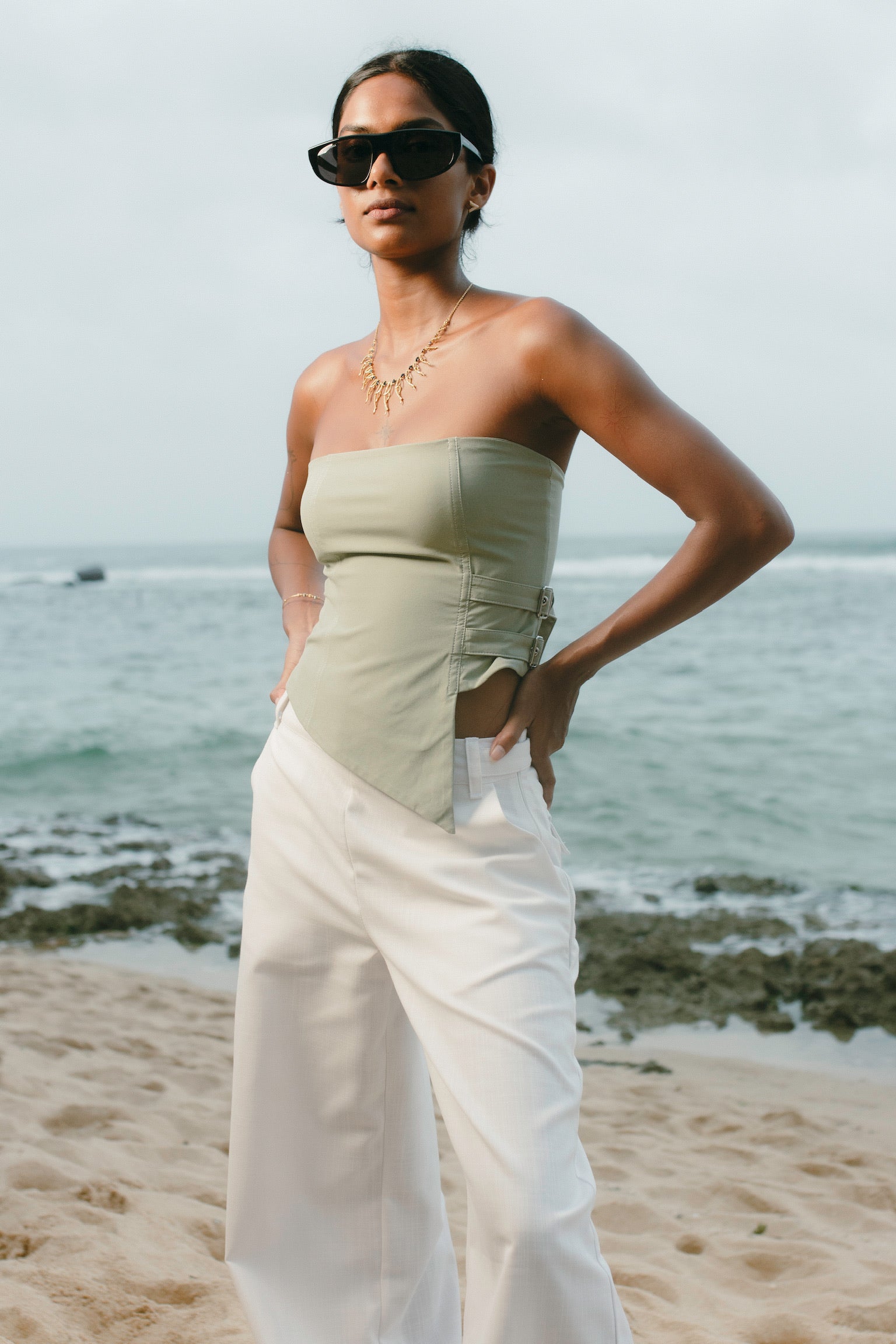 The Nira Pant White - Nirmāṇa Apparel Sri Lanka