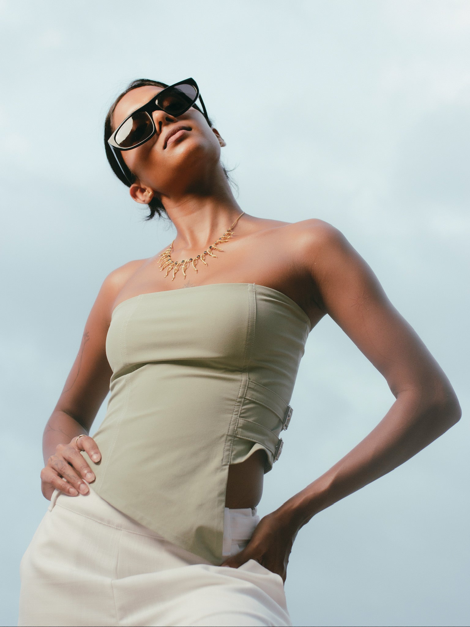 The Drop Top (Green) - Nirmāṇa Apparel Sri Lanka