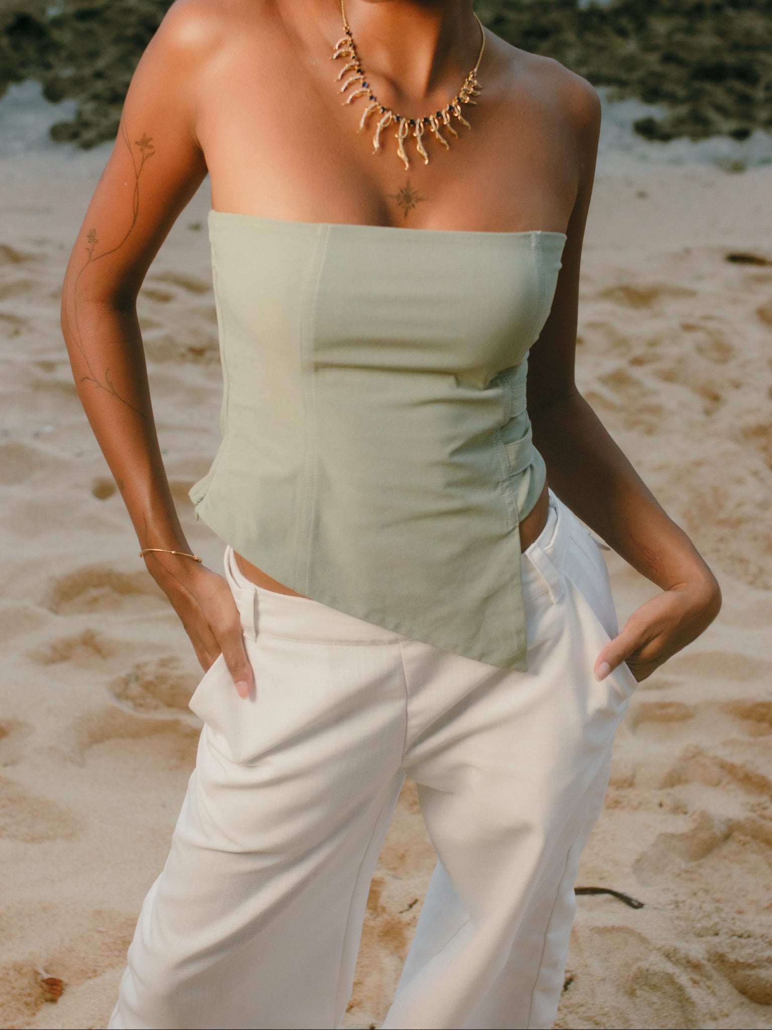 The Nira Pant White - Nirmāṇa Apparel Sri Lanka